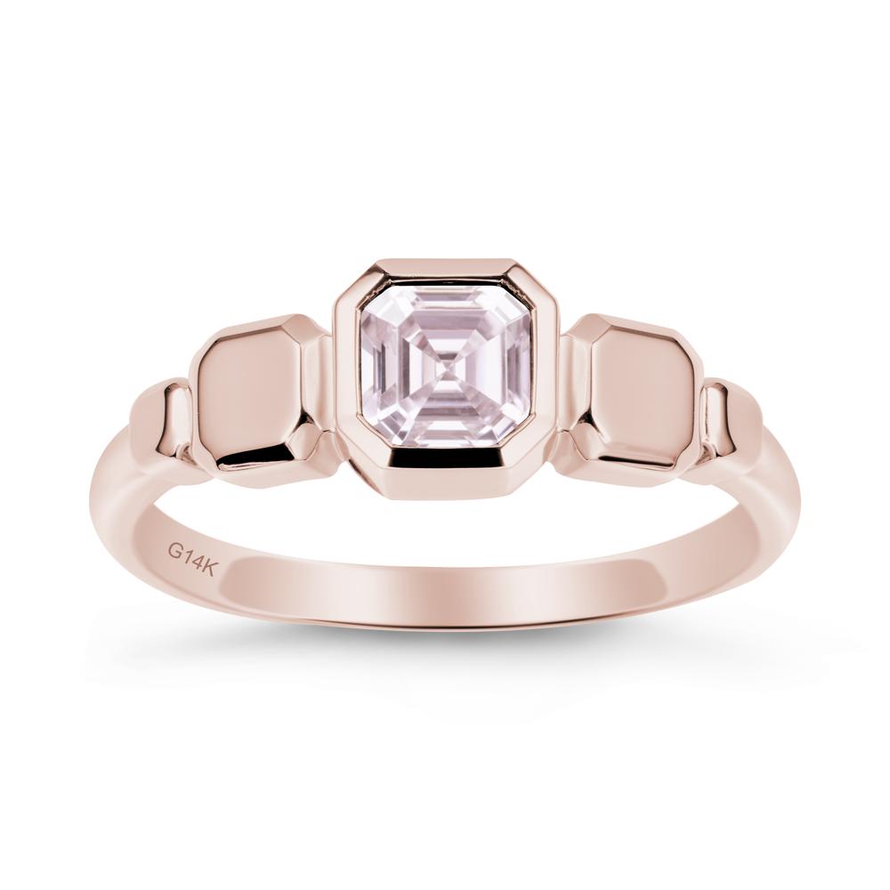 Unique Ascher Pink Cubic Zirconia Ring - LUO Jewelry #metal_14k rose gold