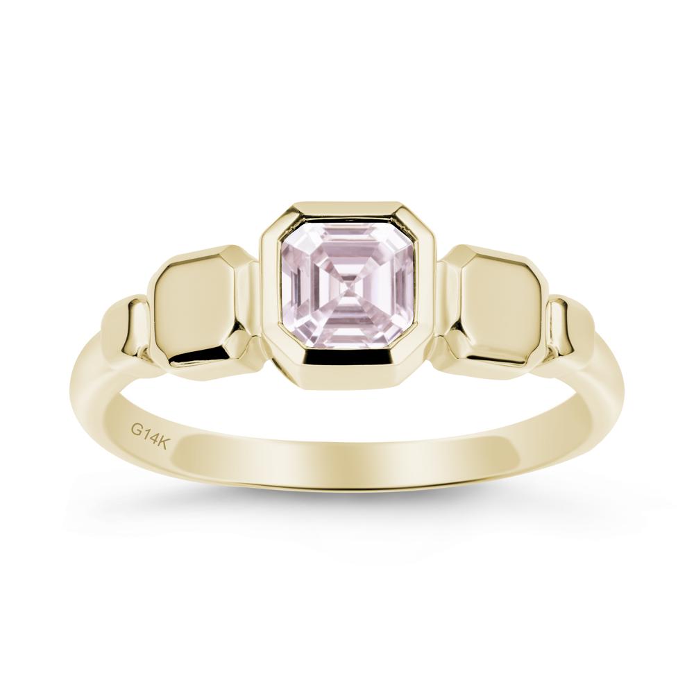 Unique Ascher Pink Cubic Zirconia Ring - LUO Jewelry #metal_14k yellow gold