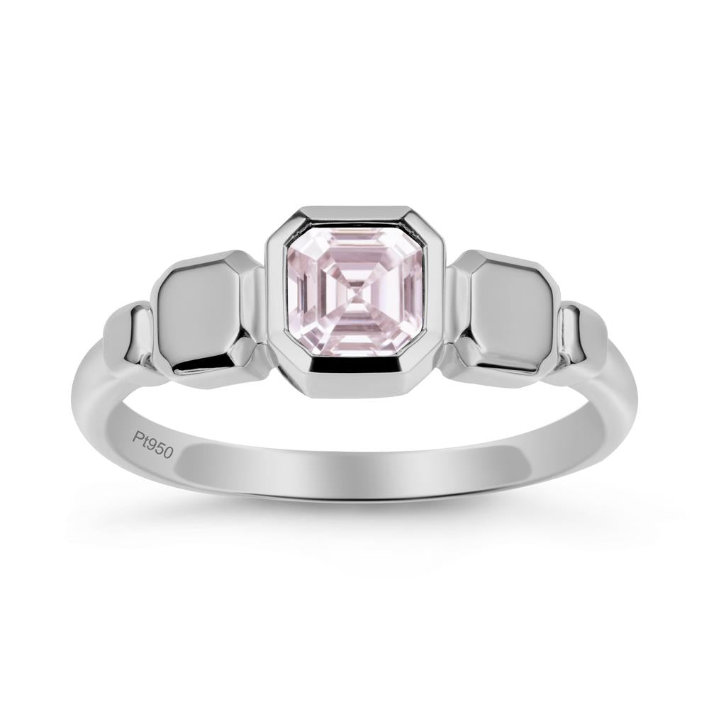 Unique Ascher Pink Cubic Zirconia Ring - LUO Jewelry #metal_platinum