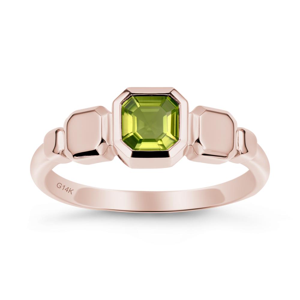 Geometric Ascher Peridot Ring - LUO Jewelry #metal_14k rose gold