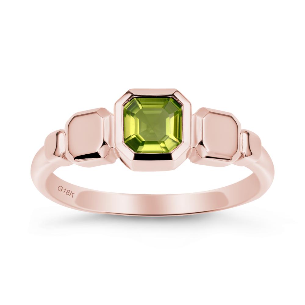 Geometric Ascher Peridot Ring - LUO Jewelry #metal_18k rose gold