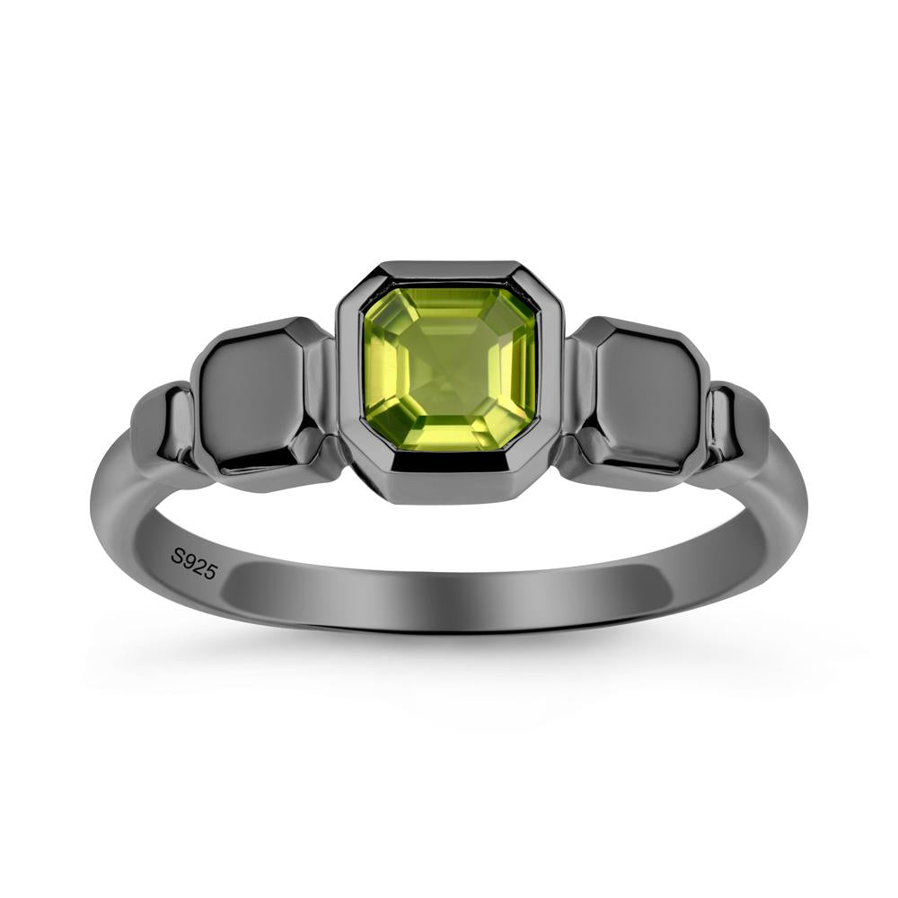 Geometric Ascher Peridot Ring - LUO Jewelry #metal_black finish sterling silver