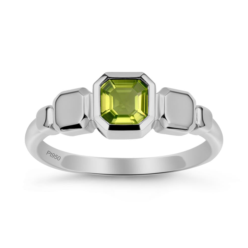 Geometric Ascher Peridot Ring - LUO Jewelry #metal_platinum