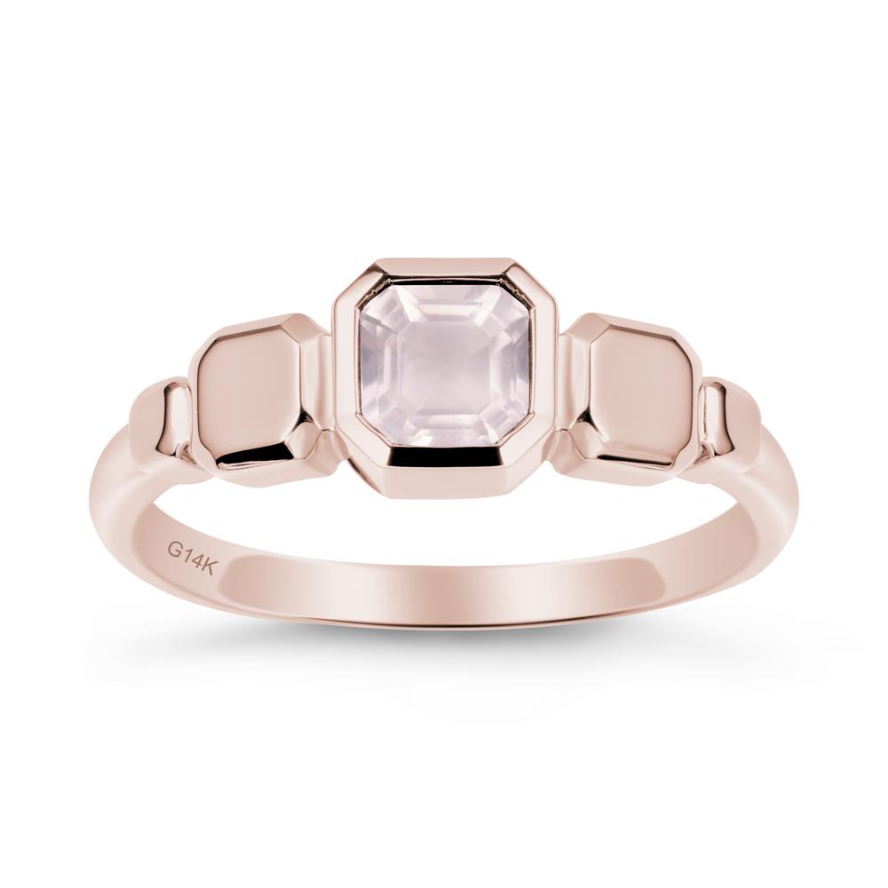 Unique Ascher Rose Quartz Ring - LUO Jewelry #metal_14k rose gold