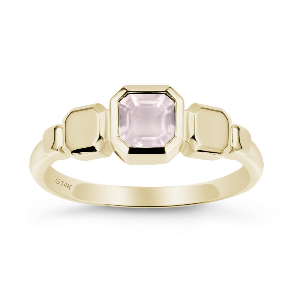 Unique Ascher Rose Quartz Ring - LUO Jewelry #metal_14k yellow gold