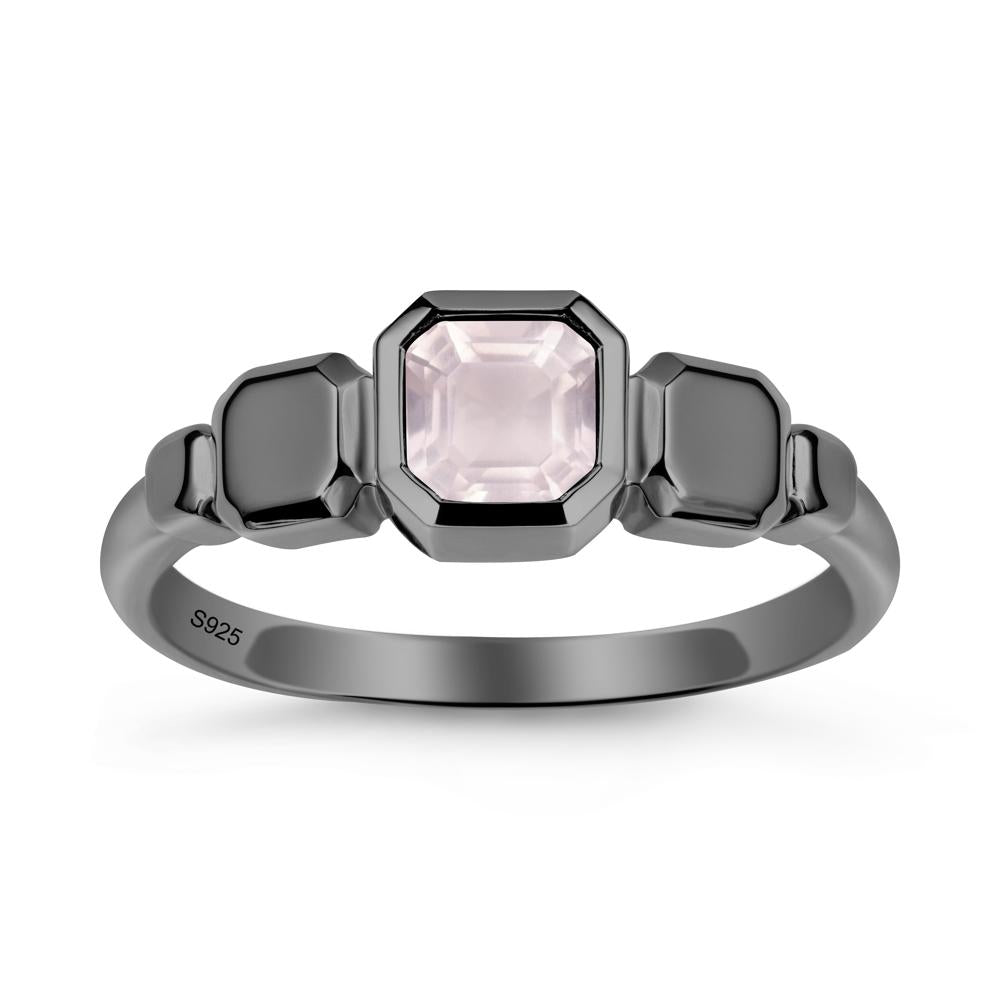 Unique Ascher Rose Quartz Ring - LUO Jewelry #metal_black finish sterling silver