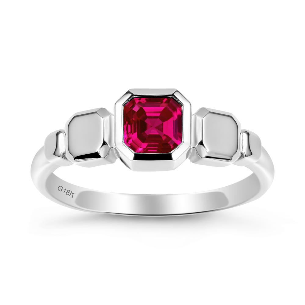 Geometric Ascher Ruby Ring - LUO Jewelry #metal_18k white gold