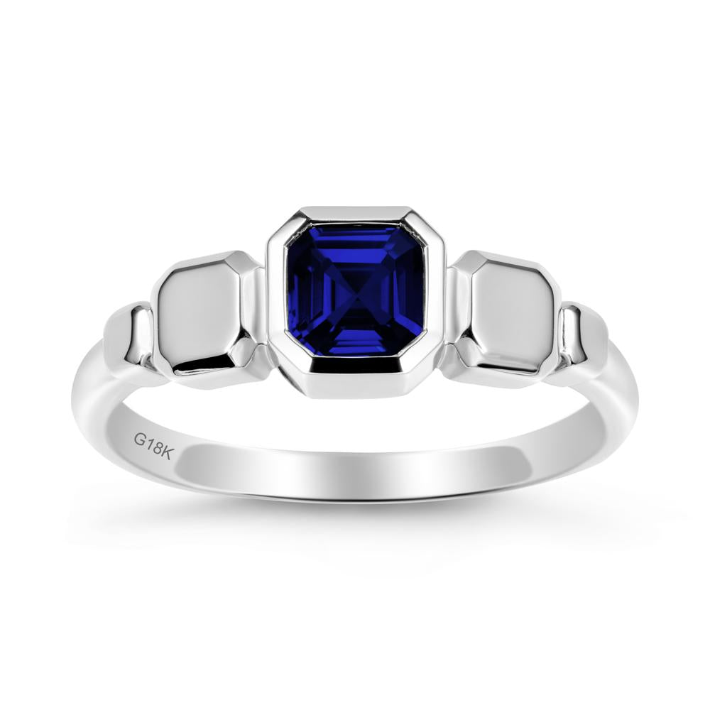 Unique Ascher Sapphire Ring - LUO Jewelry #metal_18k white gold