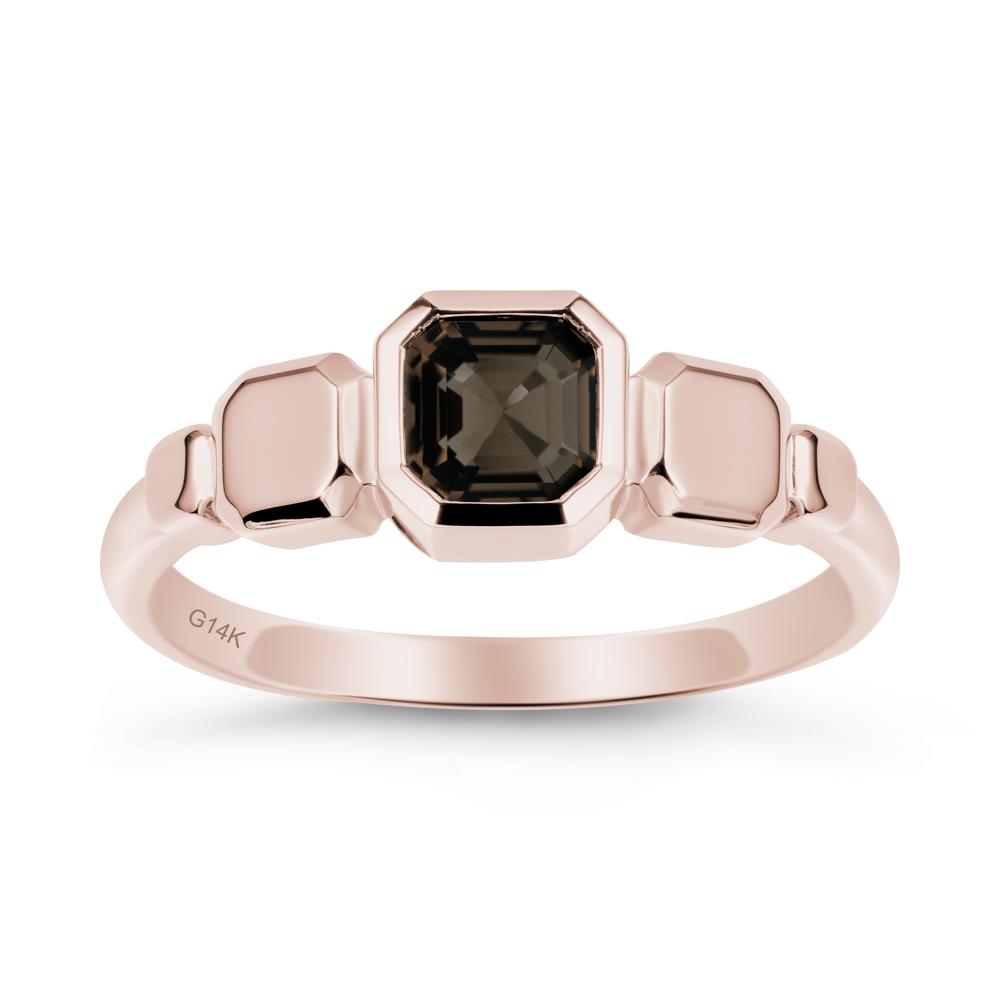 Geometric Ascher Smoky Quartz Ring - LUO Jewelry #metal_14k rose gold