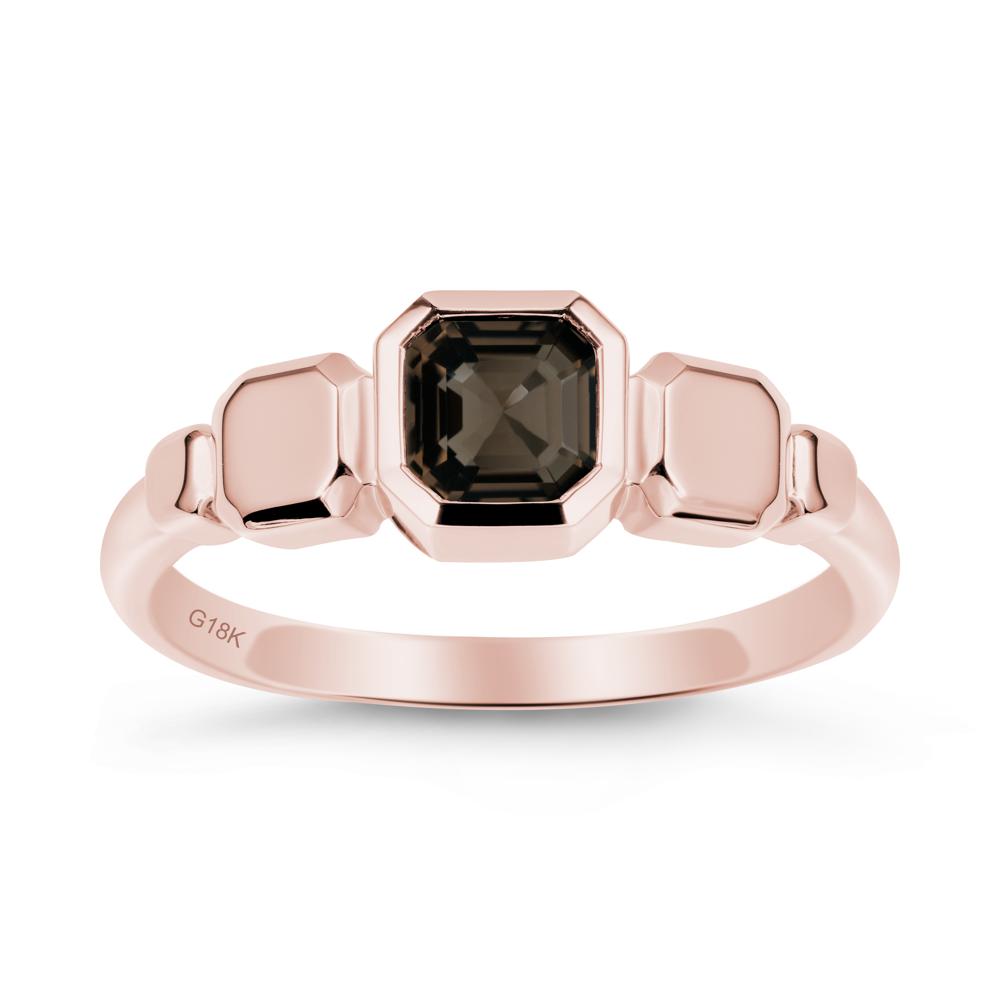 Geometric Ascher Smoky Quartz Ring - LUO Jewelry #metal_18k rose gold
