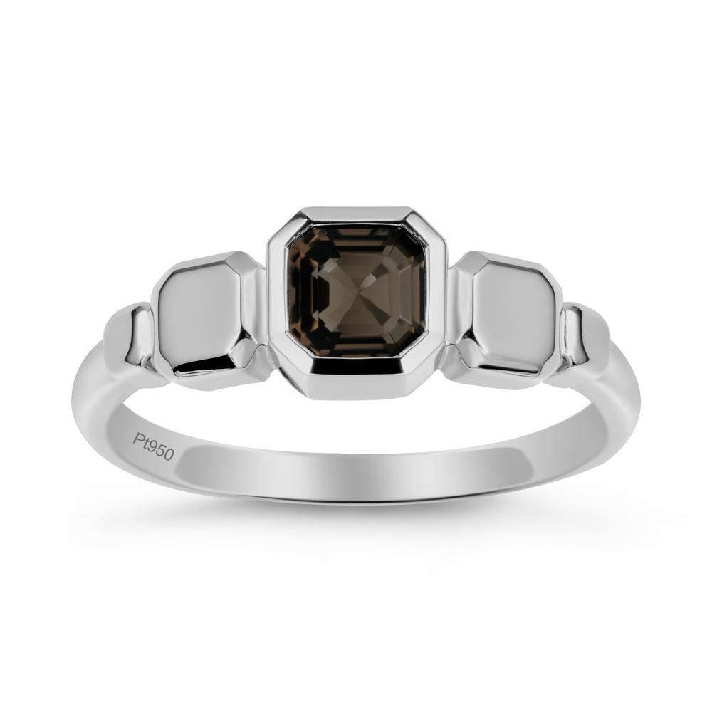 Geometric Ascher Smoky Quartz Ring - LUO Jewelry #metal_platinum