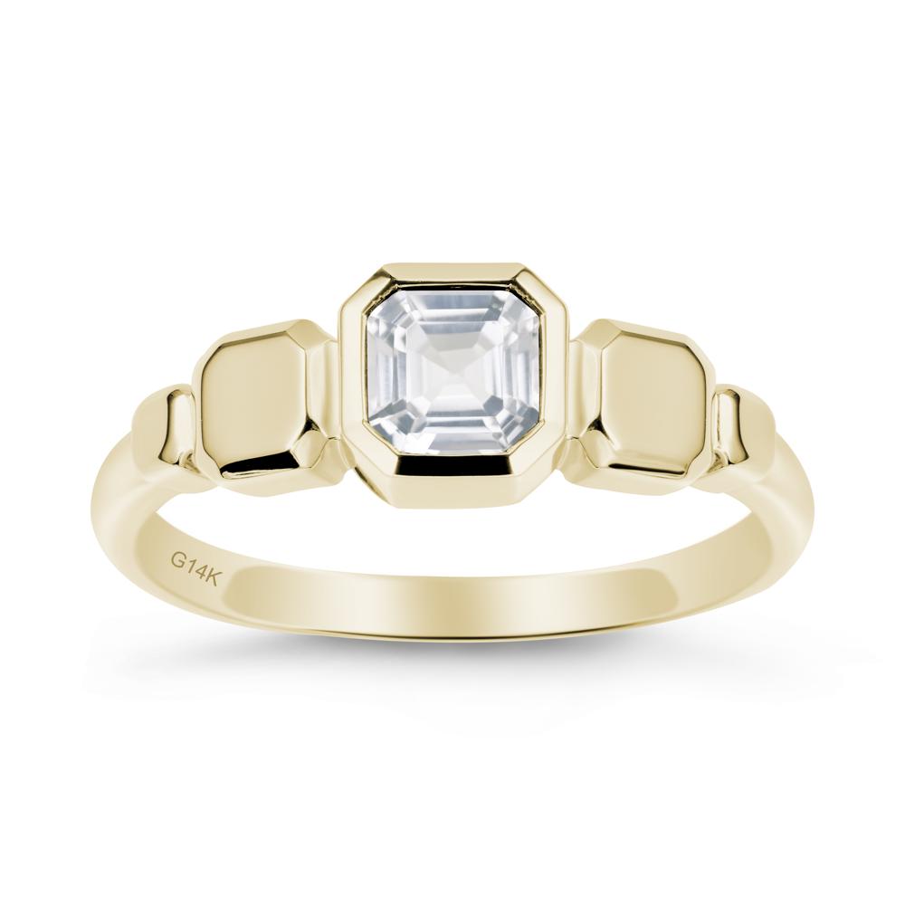 Geometric Ascher White Topaz Ring - LUO Jewelry #metal_14k yellow gold