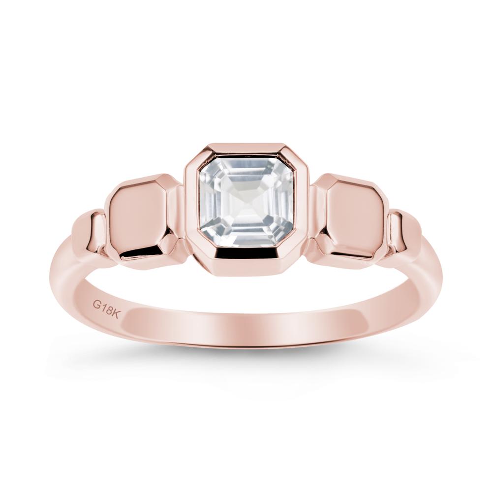 Geometric Ascher White Topaz Ring - LUO Jewelry #metal_18k rose gold