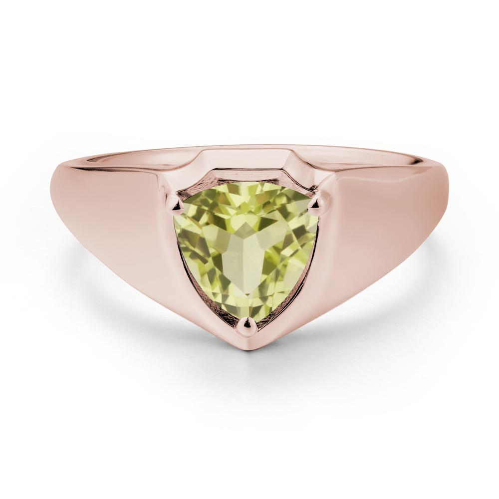 Wide Band Lemon Quartz Shield Ring - LUO Jewelry #metal_14k rose gold