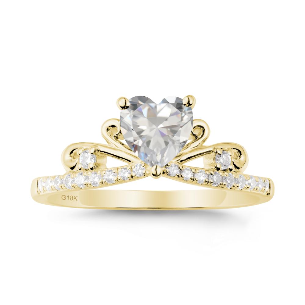 Bowknot Pave Band Cubic Zirconia Engagement Ring - LUO Jewelry #metal_18k yellow gold