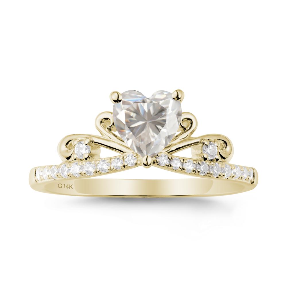 Bowknot Pave Band Moissanite Engagement Ring - LUO Jewelry #metal_14k yellow gold