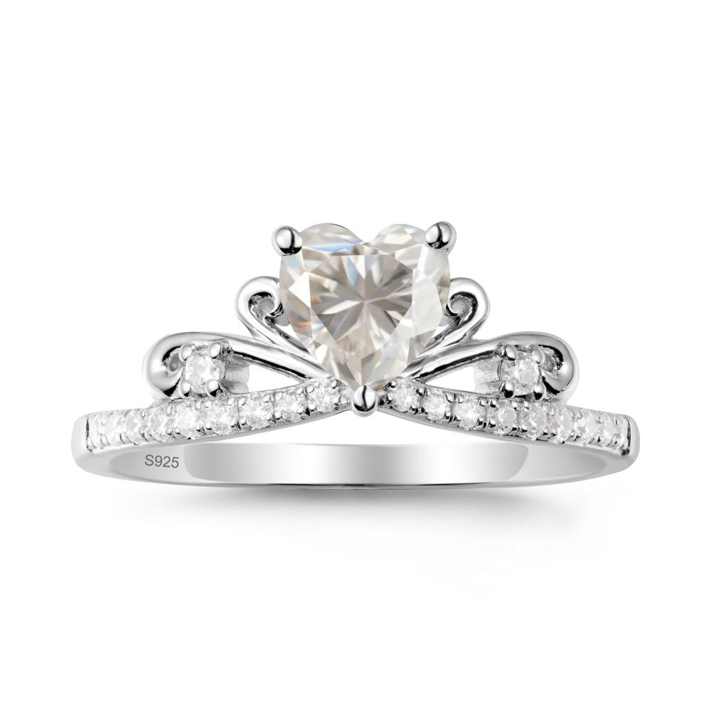 Bowknot Pave Band Moissanite Engagement Ring - LUO Jewelry #metal_sterling silver