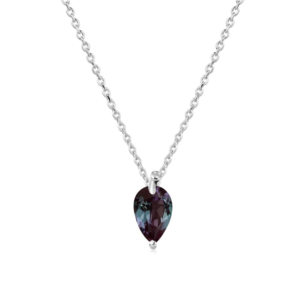 Teardrop Alexandrite Leaf Necklace - LUO Jewelry #metal_sterling silver