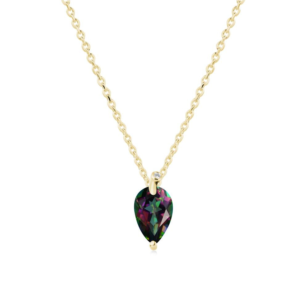Teardrop Mystic Topaz Leaf Necklace - LUO Jewelry #metal_18k yellow gold