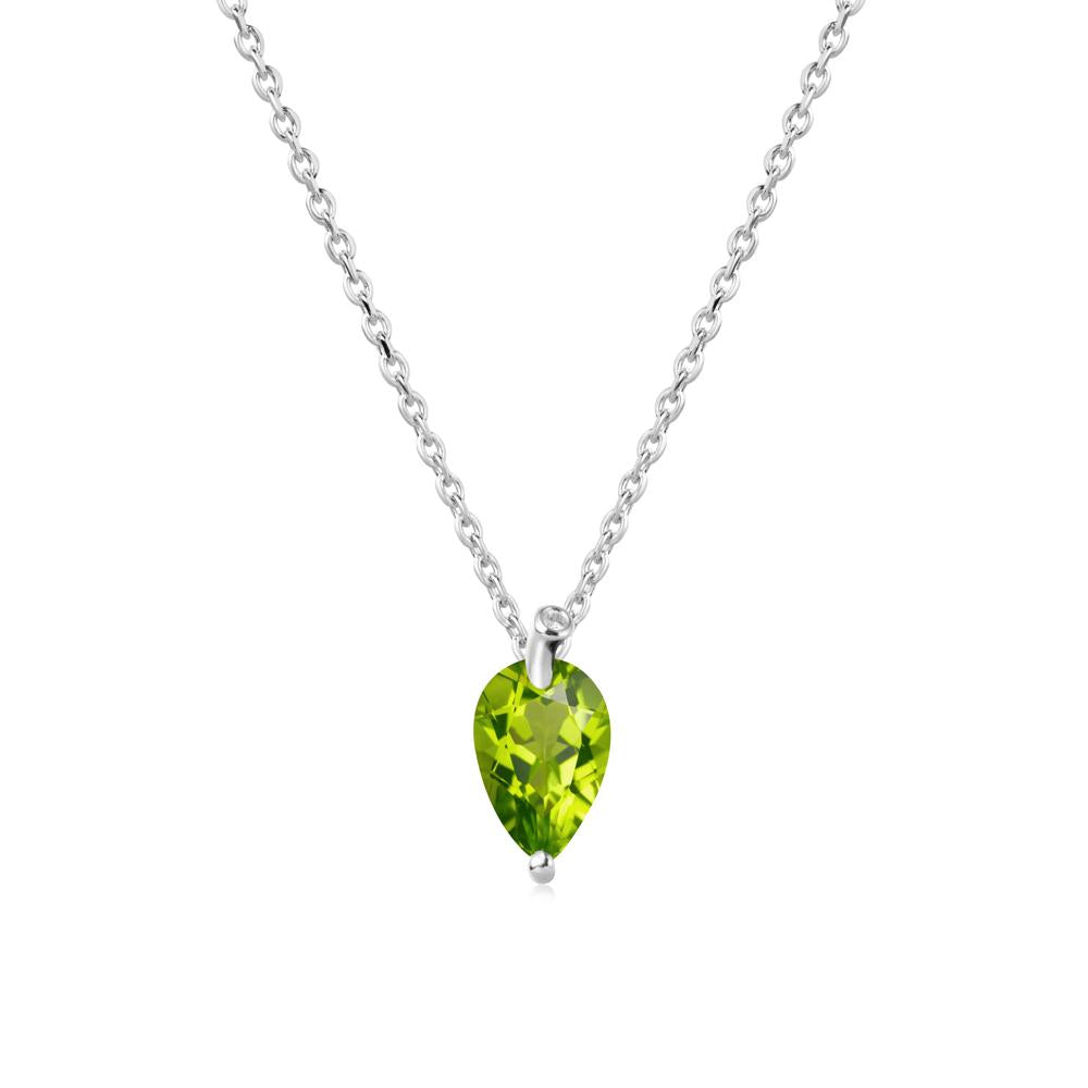 Pearl Shaped Peridot Leaf Necklace - LUO Jewelry #metal_sterling silver