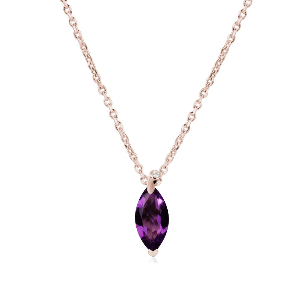 Nature Inspired Leaf Amethyst Necklace - LUO Jewelry #metal_14k rose gold