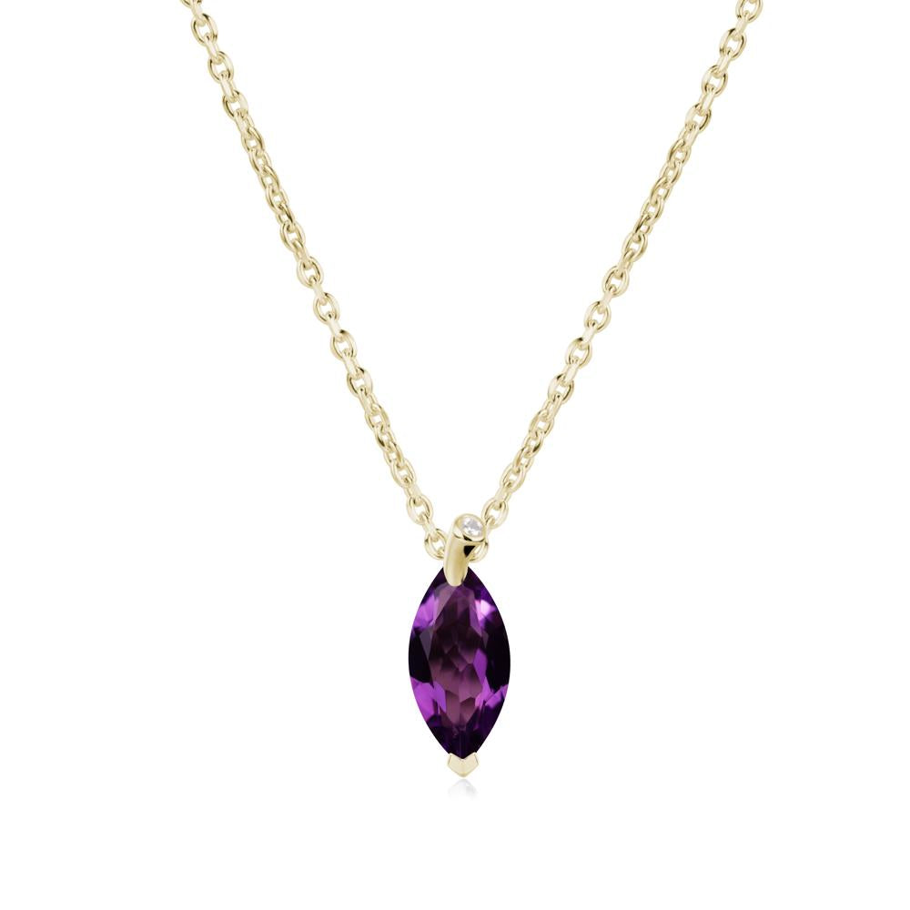 Nature Inspired Leaf Amethyst Necklace - LUO Jewelry #metal_14k yellow gold