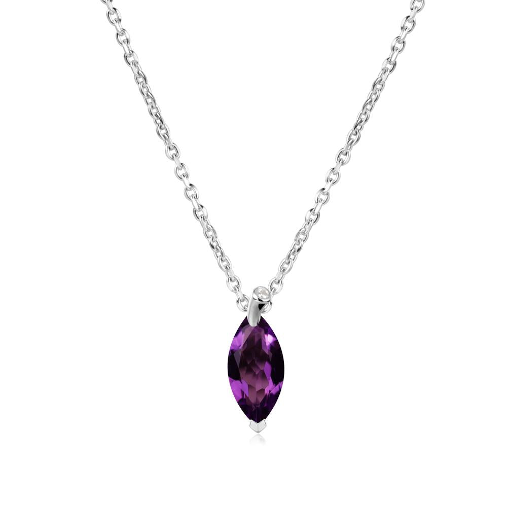 Nature Inspired Leaf Amethyst Necklace - LUO Jewelry #metal_18k white gold