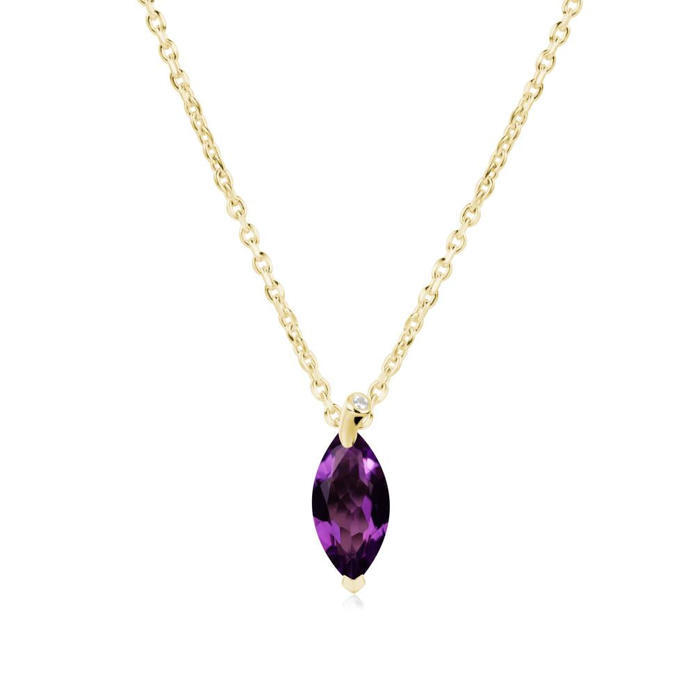 Nature Inspired Leaf Amethyst Necklace - LUO Jewelry #metal_18k yellow gold