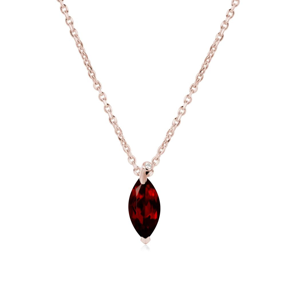 Nature Inspired Leaf Garnet Necklace - LUO Jewelry #metal_14k rose gold