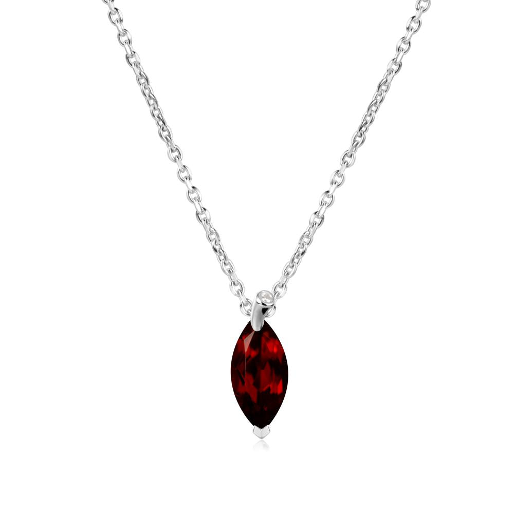 Nature Inspired Leaf Garnet Necklace - LUO Jewelry #metal_14k white gold
