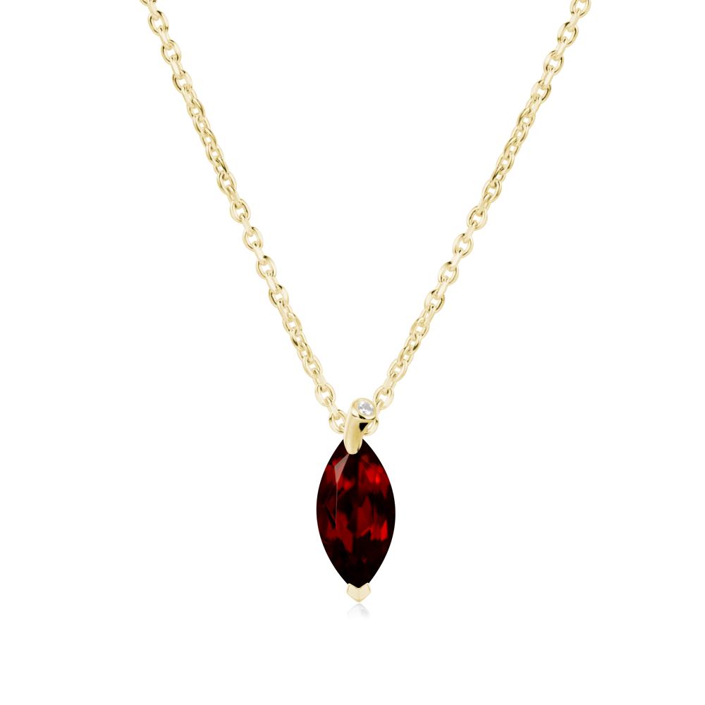 Nature Inspired Leaf Garnet Necklace - LUO Jewelry #metal_18k yellow gold