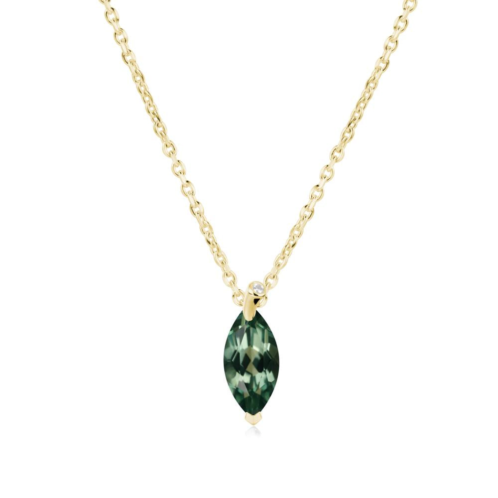 Nature Inspired Leaf Green Sapphire Necklace - LUO Jewelry #metal_18k yellow gold