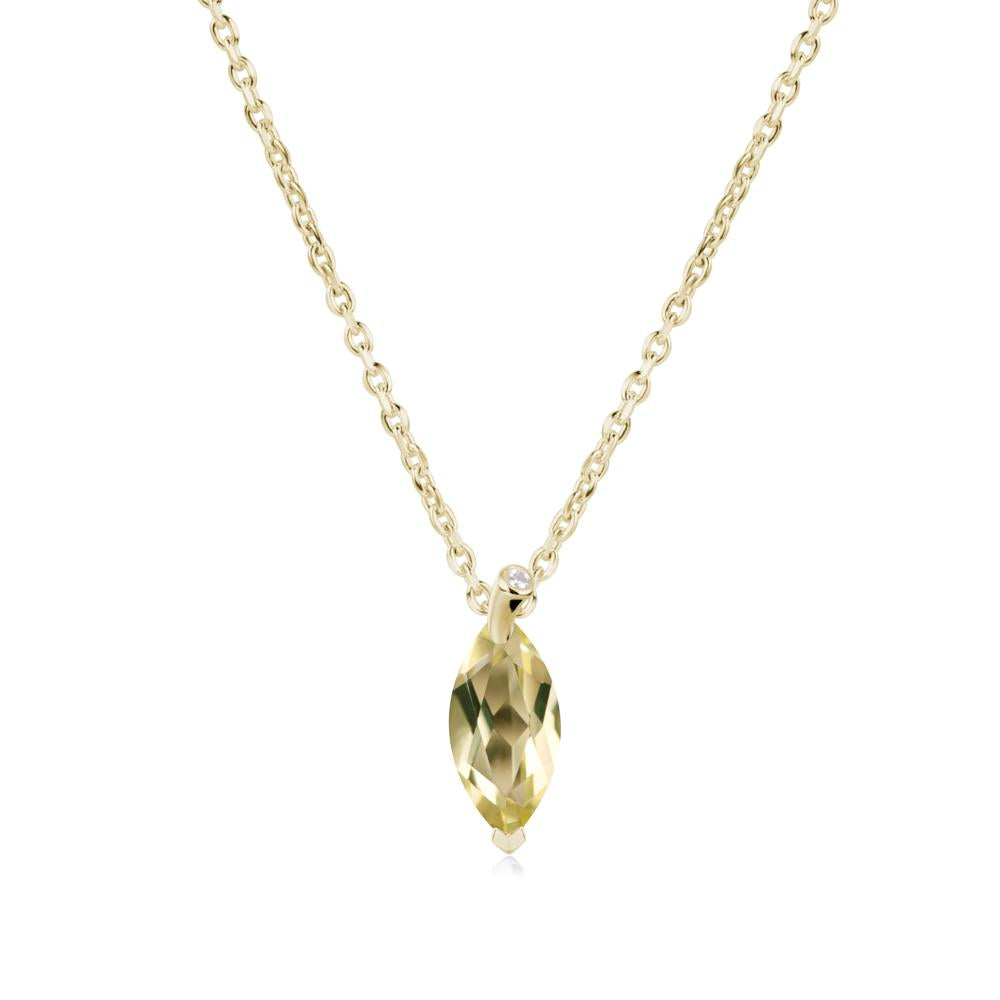 Marquise Lemon Quartz Leaf Necklace - LUO Jewelry #metal_14k yellow gold