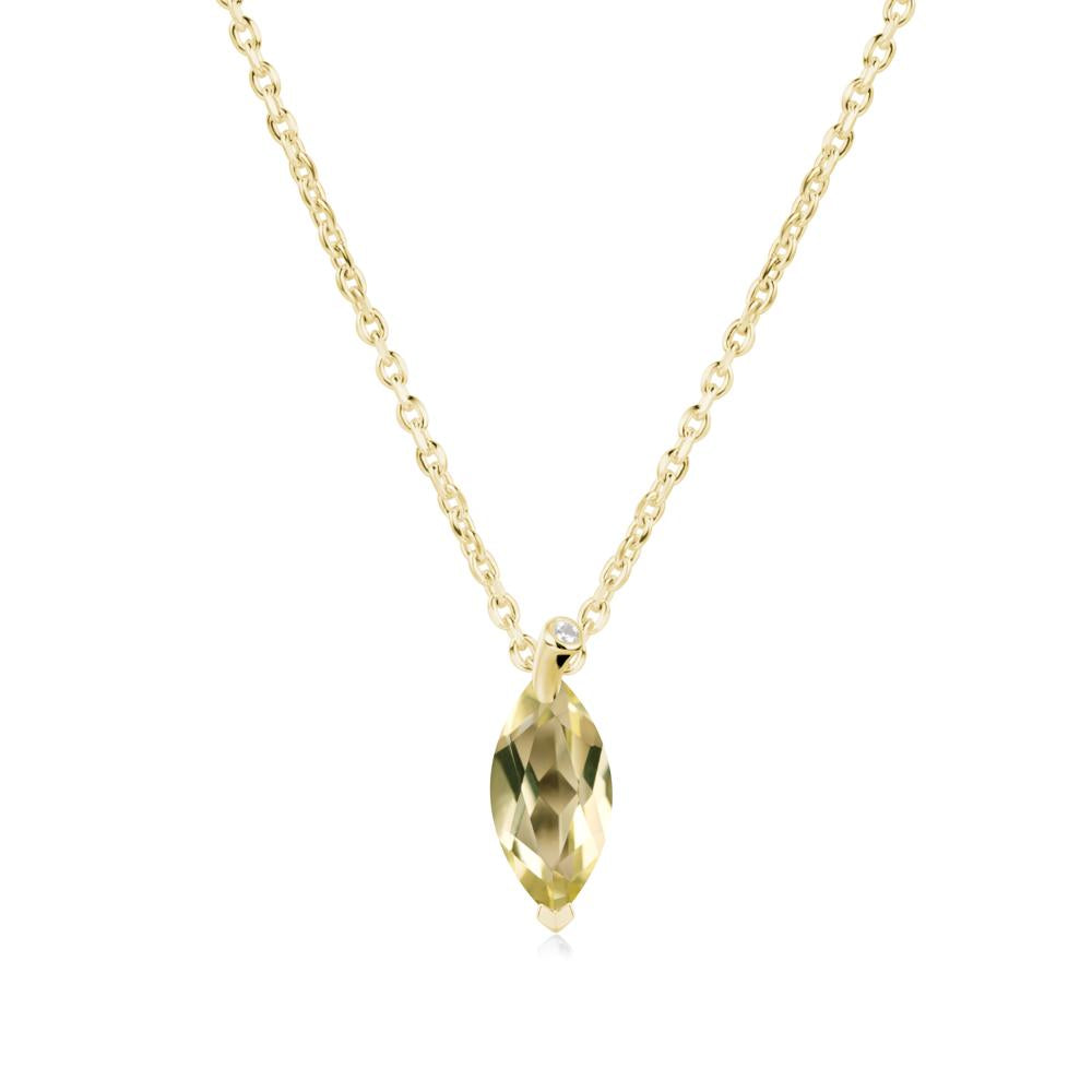 Marquise Lemon Quartz Leaf Necklace - LUO Jewelry #metal_18k yellow gold