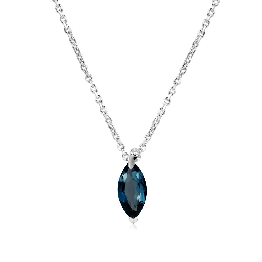 Nature Inspired Leaf London Blue Topaz Necklace - LUO Jewelry #metal_14k white gold