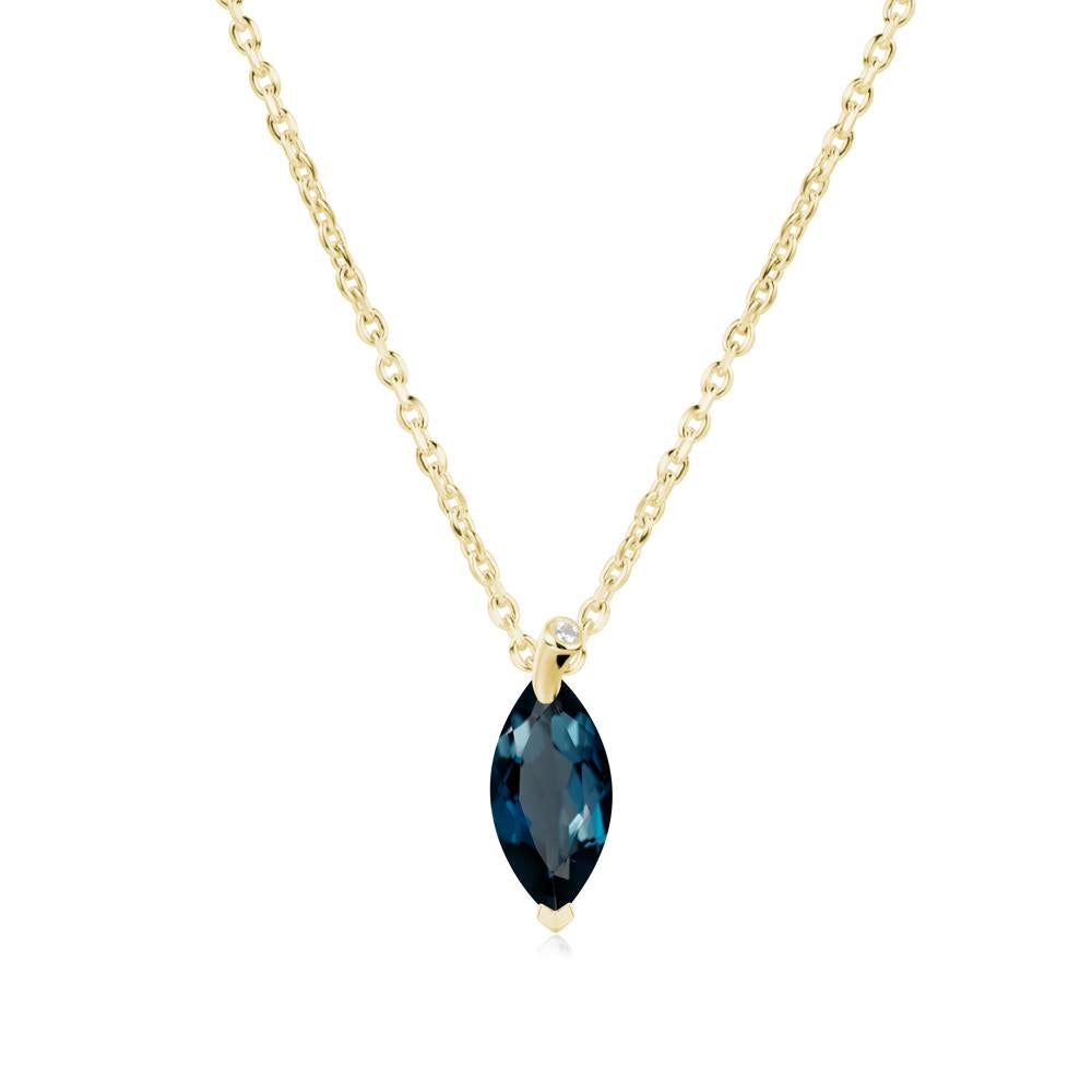 Nature Inspired Leaf London Blue Topaz Necklace - LUO Jewelry #metal_18k yellow gold