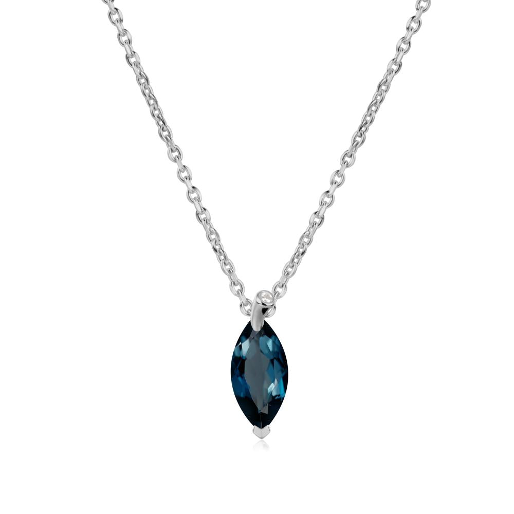 Nature Inspired Leaf London Blue Topaz Necklace - LUO Jewelry #metal_platinum