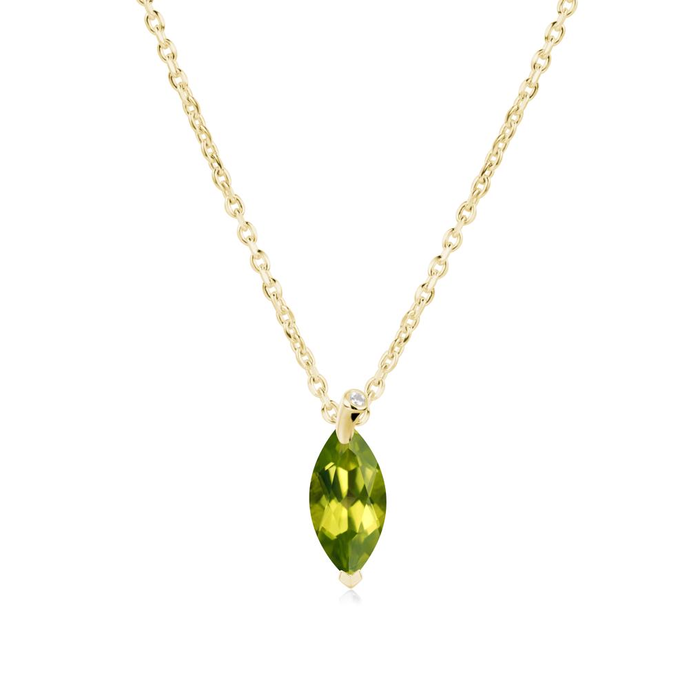 Marquise Peridot Leaf Necklace - LUO Jewelry #metal_18k yellow gold