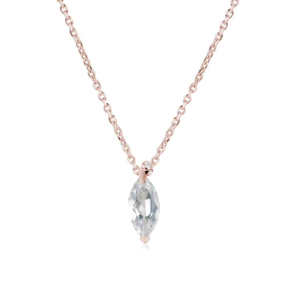 Nature Inspired Leaf White Topaz Necklace - LUO Jewelry #metal_14k rose gold