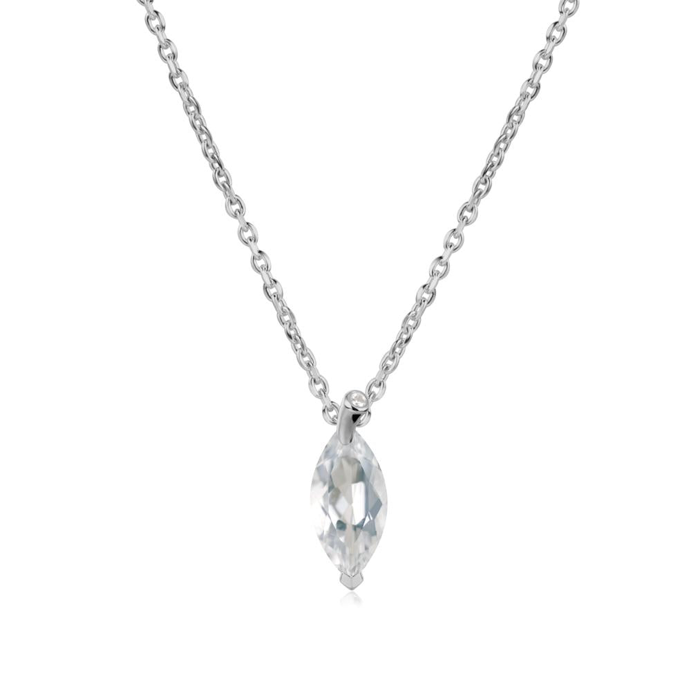 Nature Inspired Leaf White Topaz Necklace - LUO Jewelry #metal_platinum