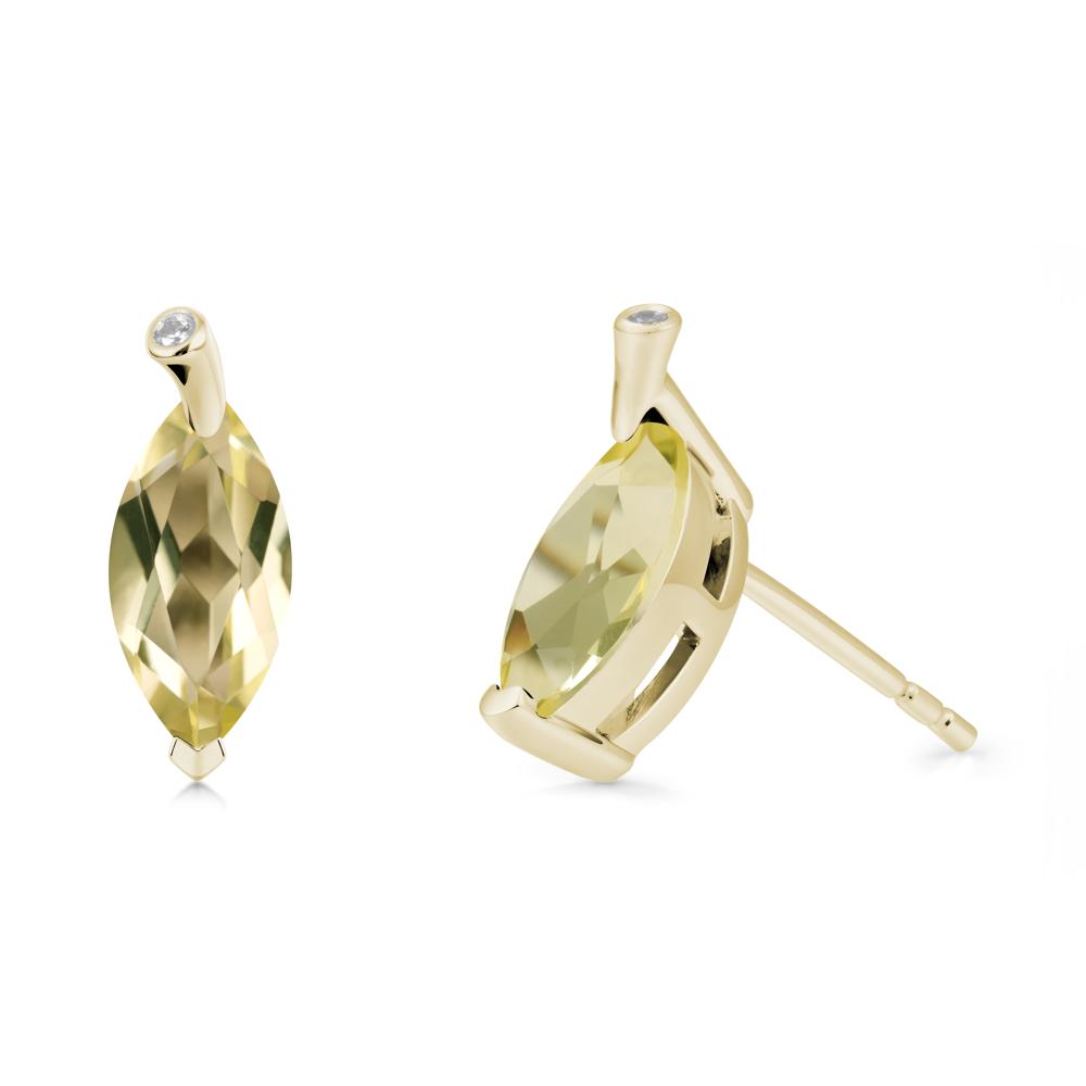 Marquise Lemon Quartz Leaf Earrings - LUO Jewelry #metal_14k yellow gold