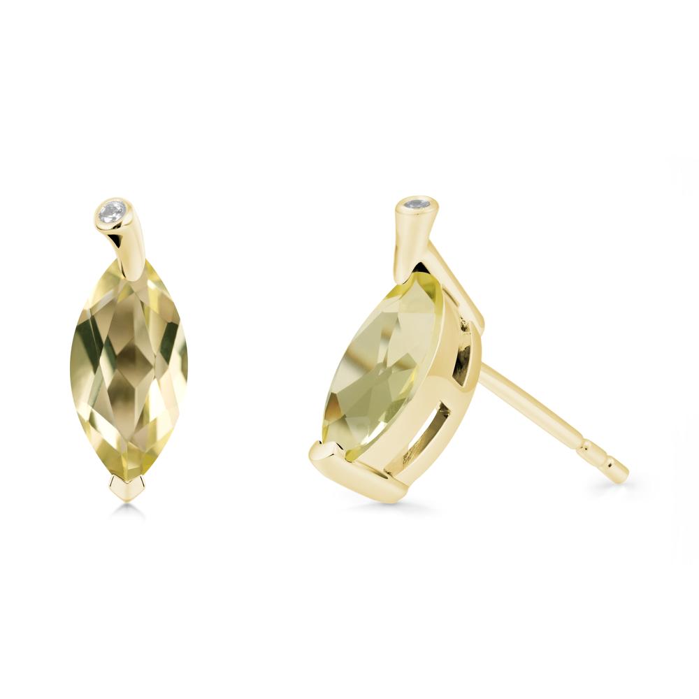 Marquise Lemon Quartz Leaf Earrings - LUO Jewelry #metal_18k yellow gold