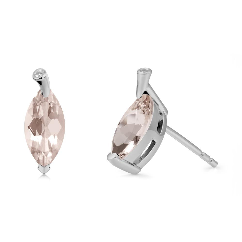 Marquise Morganite Leaf Earrings - LUO Jewelry #metal_platinum