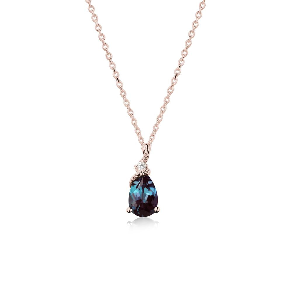 Pear Alexandrite Snake Necklace - LUO Jewelry #metal_14k rose gold
