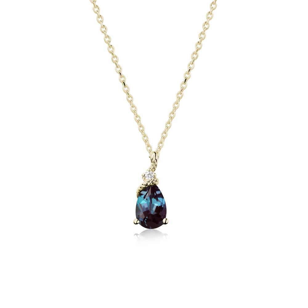 Pear Alexandrite Snake Necklace - LUO Jewelry #metal_14k yellow gold