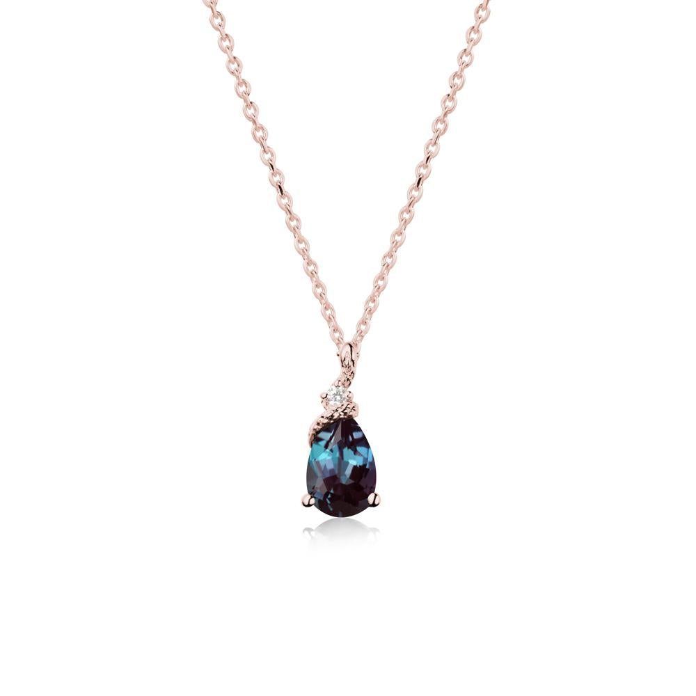 Pear Alexandrite Snake Necklace - LUO Jewelry #metal_18k rose gold