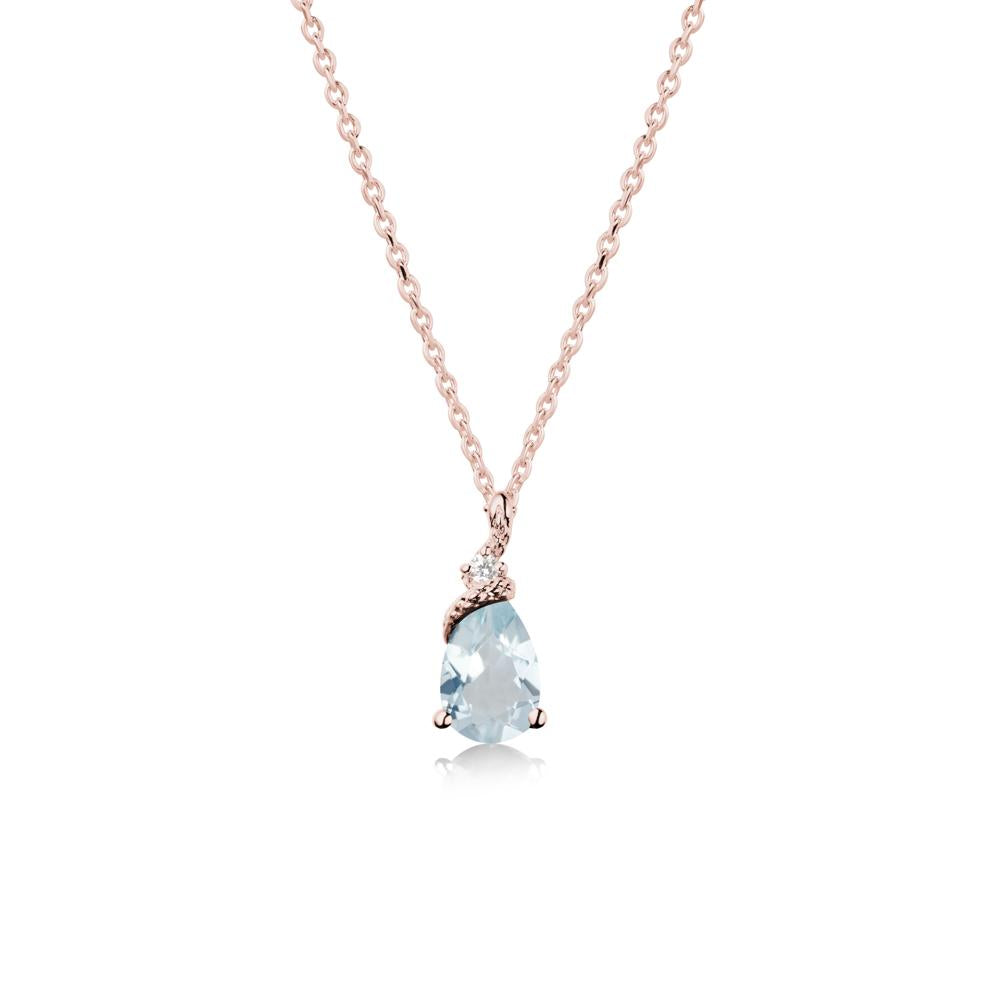Serpent Pear Cut Aquamarine Necklace - LUO Jewelry #metal_18k rose gold