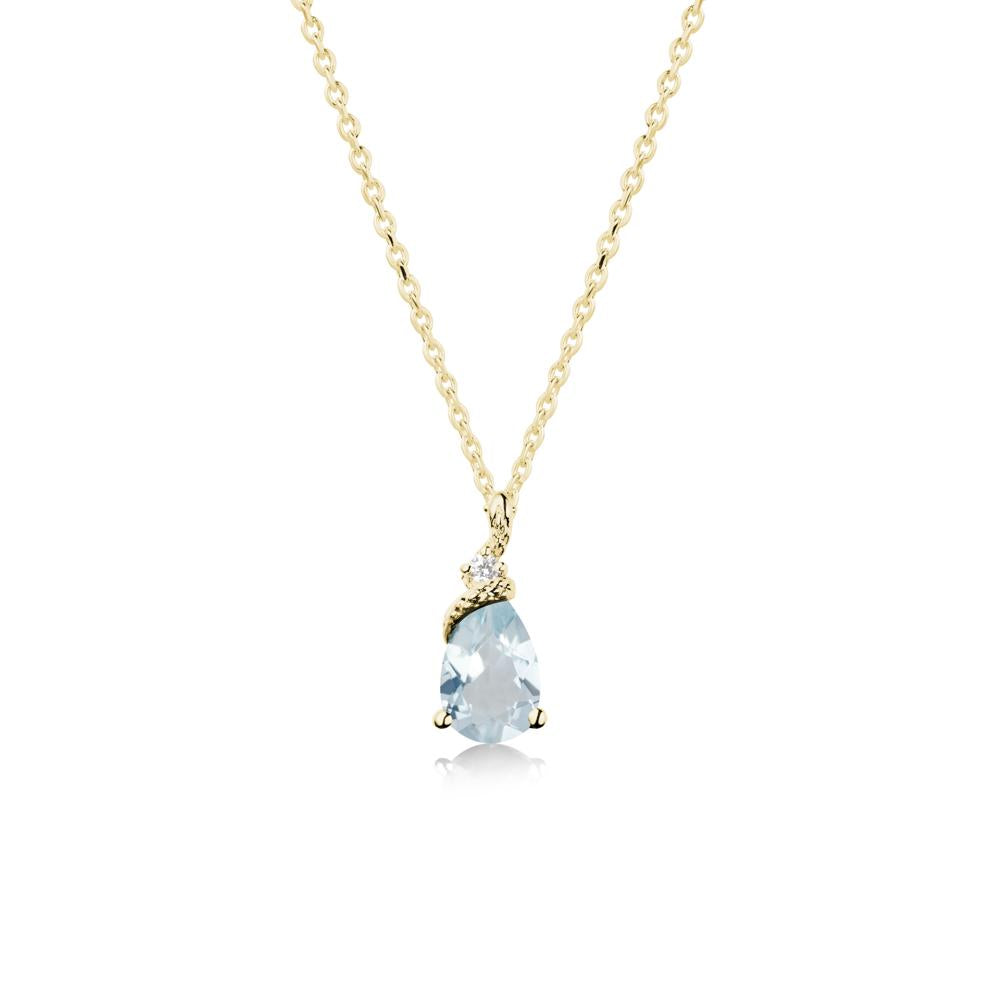 Serpent Pear Cut Aquamarine Necklace - LUO Jewelry #metal_18k yellow gold