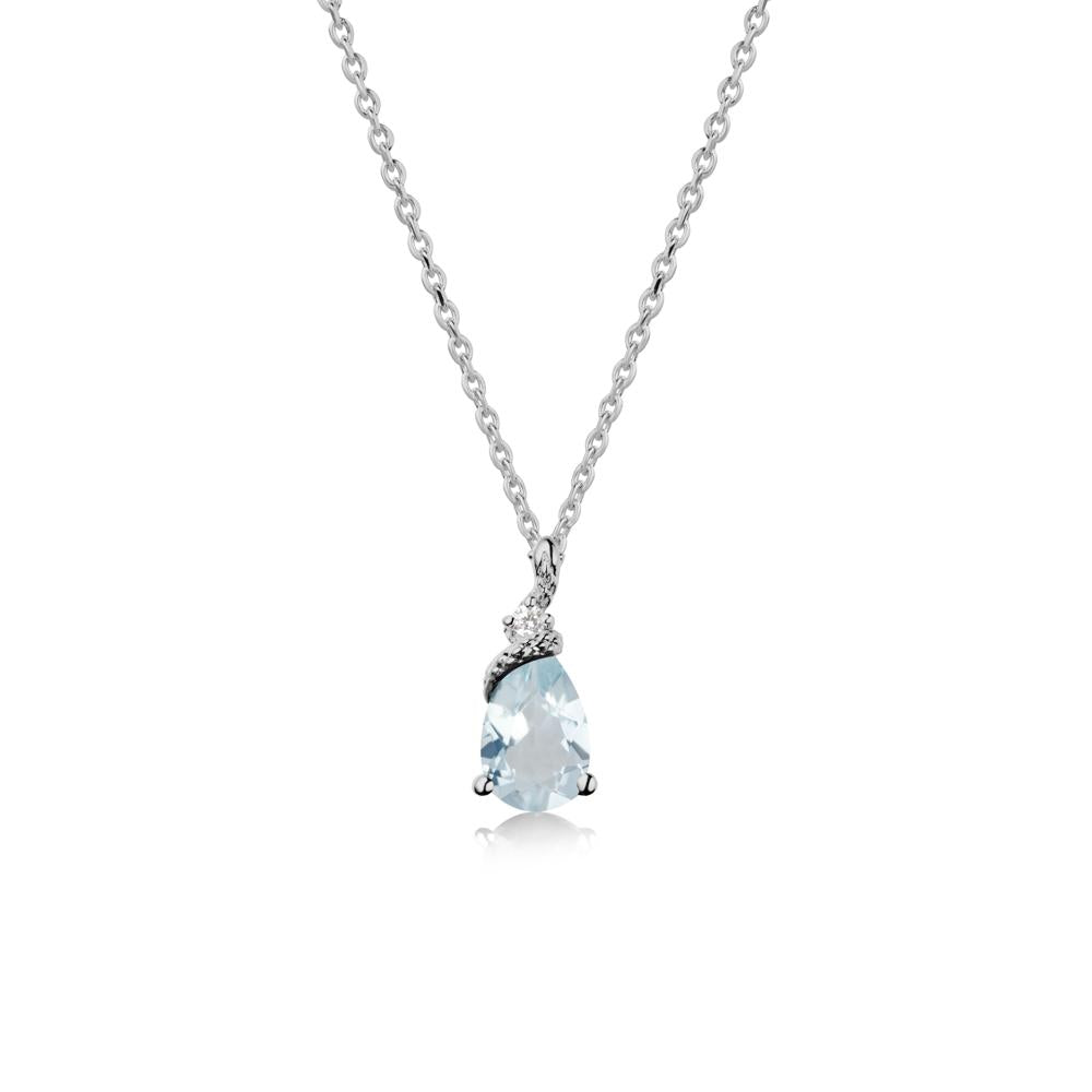 Serpent Pear Cut Aquamarine Necklace - LUO Jewelry #metal_platinum