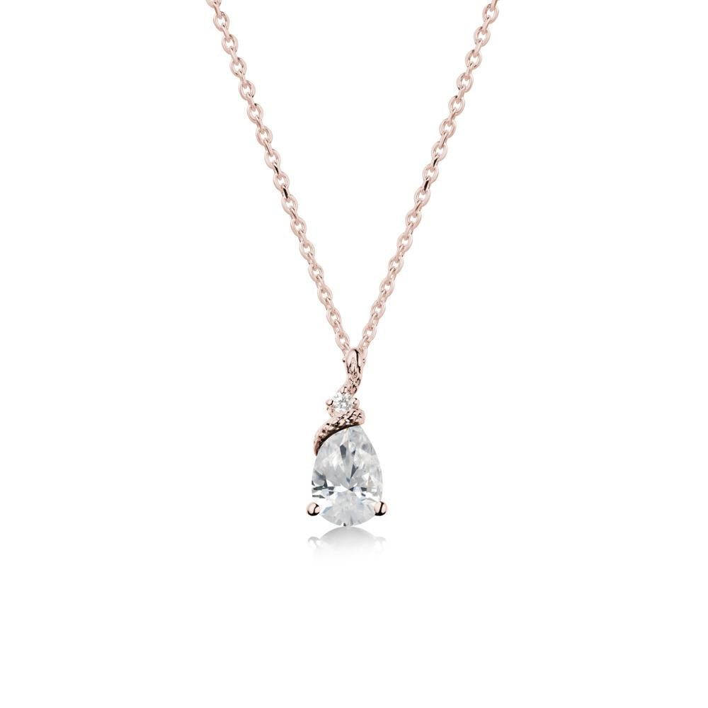 Pear Cubic Zirconia Snake Necklace - LUO Jewelry #metal_14k rose gold